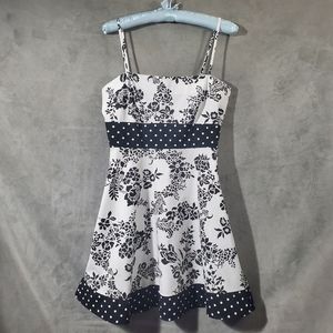 Pulse Spaghetti Strap Sun Dress Black & White Floral Polks Dot Girls You…